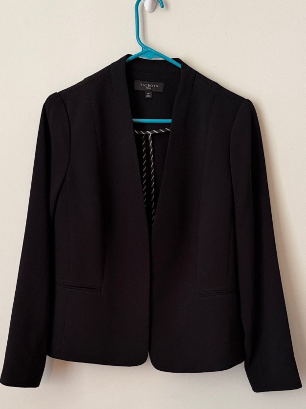 Talbots Women's Black Open-Front Blazer